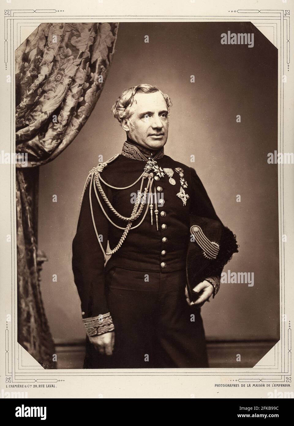 Baron Dominique-Jean Larrey, inspecteur médical de l'armée et chirurgien général de l'empereur. 1766-1842 Photographie de Léon Crémière, photographe à l'empereur. Fait partie d'un portfolio de 40 portraits documentant des figures éminentes du second Empire. Paris, Fondation Napoléon Banque D'Images