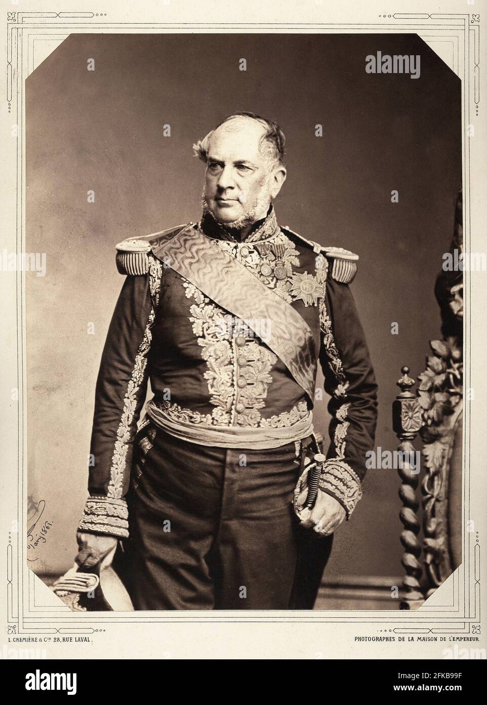L'amiral Ferdinand Alphonse Hamelin, sénateur, ministre de la Marine et grand chancelier de la Légion d'honneur (1861-1864). 1796-1864 Photographie (1861) de Léon Crémière, photographe de l'empereur. Fait partie d'un portfolio de 40 portraits documentant des figures éminentes du second Empire. Paris, Fondation Napoléon Banque D'Images
