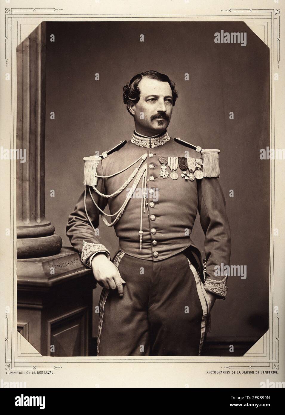 Louis Pierre Musnier de Mauroy, capitaine d'infanterie et officier d'artillerie de l'empereur. 1788-1851 Photographie de Léon Crémière, photographe à l'empereur. Fait partie d'un portfolio de 40 portraits documentant des figures éminentes du second Empire. Paris, Fondation Napoléon Banque D'Images