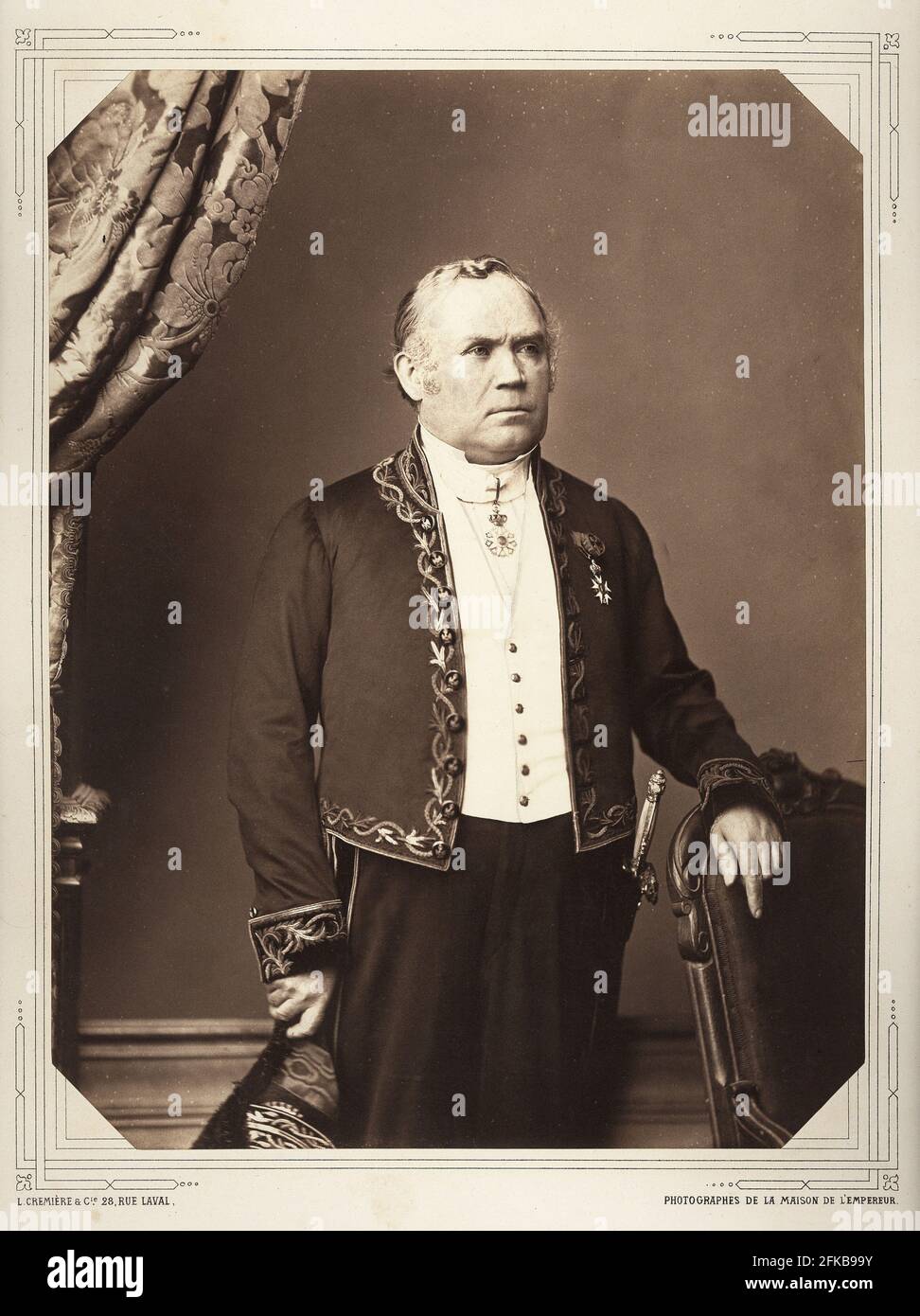 Dr Jean Arnal, médecin de l'empereur Napoléon III Photographie de Léon Crémière, photographe sur rendez-vous à l'Empereur. Fait partie d'un portfolio de 40 portraits documentant des figures éminentes du second Empire Paris, la Fondation Napoléon Banque D'Images