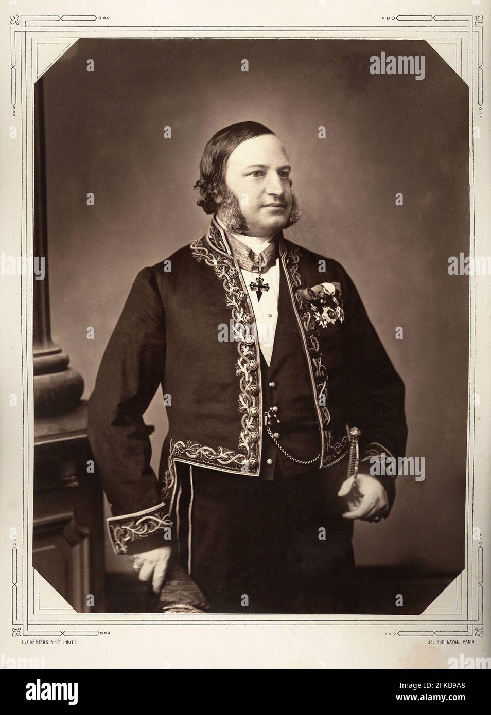 Docteur Tardieu, consultant médical à l'empereur. Photographie de Léon Crémière, photographe de l'empereur. Fait partie d'un portfolio de 40 portraits documentant des figures éminentes du second Empire. Paris, Fondation Napoléon Banque D'Images