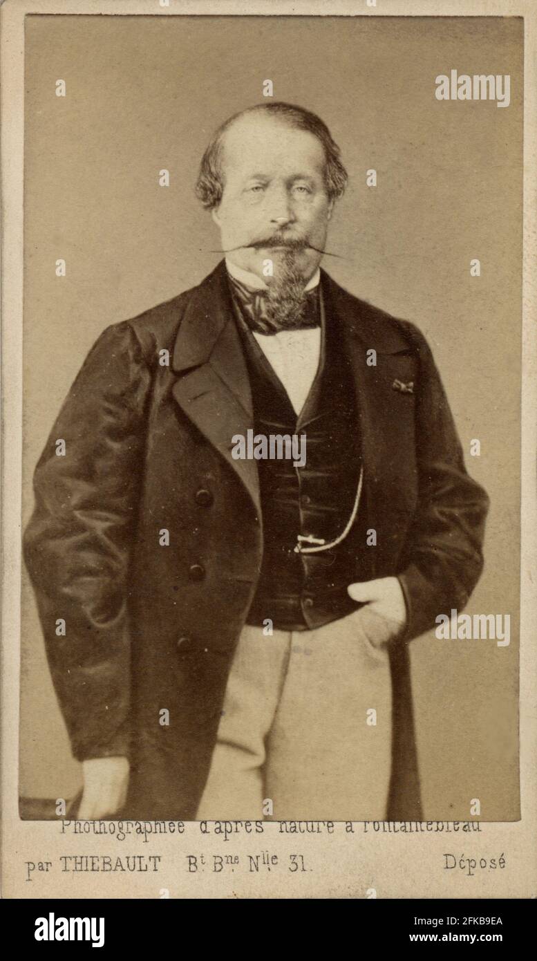 Charles-Louis-Napoléon Bonaparte (Napoléon III) (1808-1873). Président de la République de 1848 à 1851 et empereur de 1851 à 1870. Photographie de Thiebault. Fontainebleau. Paris, Fondation Napoléon Banque D'Images