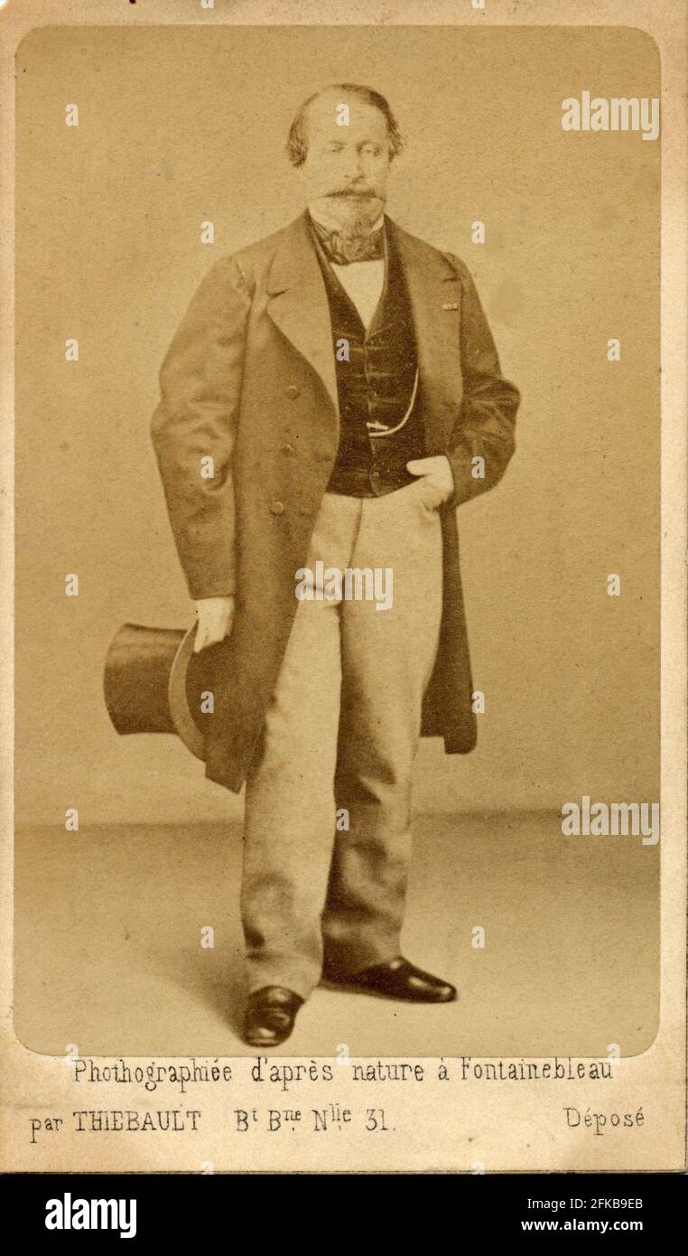 Charles-Louis-Napoléon Bonaparte (Napoléon III) (1808-1873). Président de la République de 1848 à 1851 et empereur de 1851 à 1870. Photographie de Thiebault. Fontainebleau. Paris, Fondation Napoléon Banque D'Images