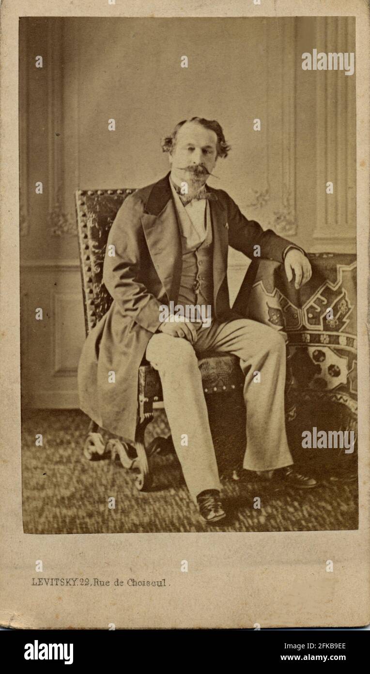 Charles-Louis-Napoléon Bonaparte (Napoléon III) (1808-1873). Président de la République de 1848 à 1851 et empereur de 1851 à 1870. Photographie de Levitsky. Paris, Fondation Napoléon Banque D'Images