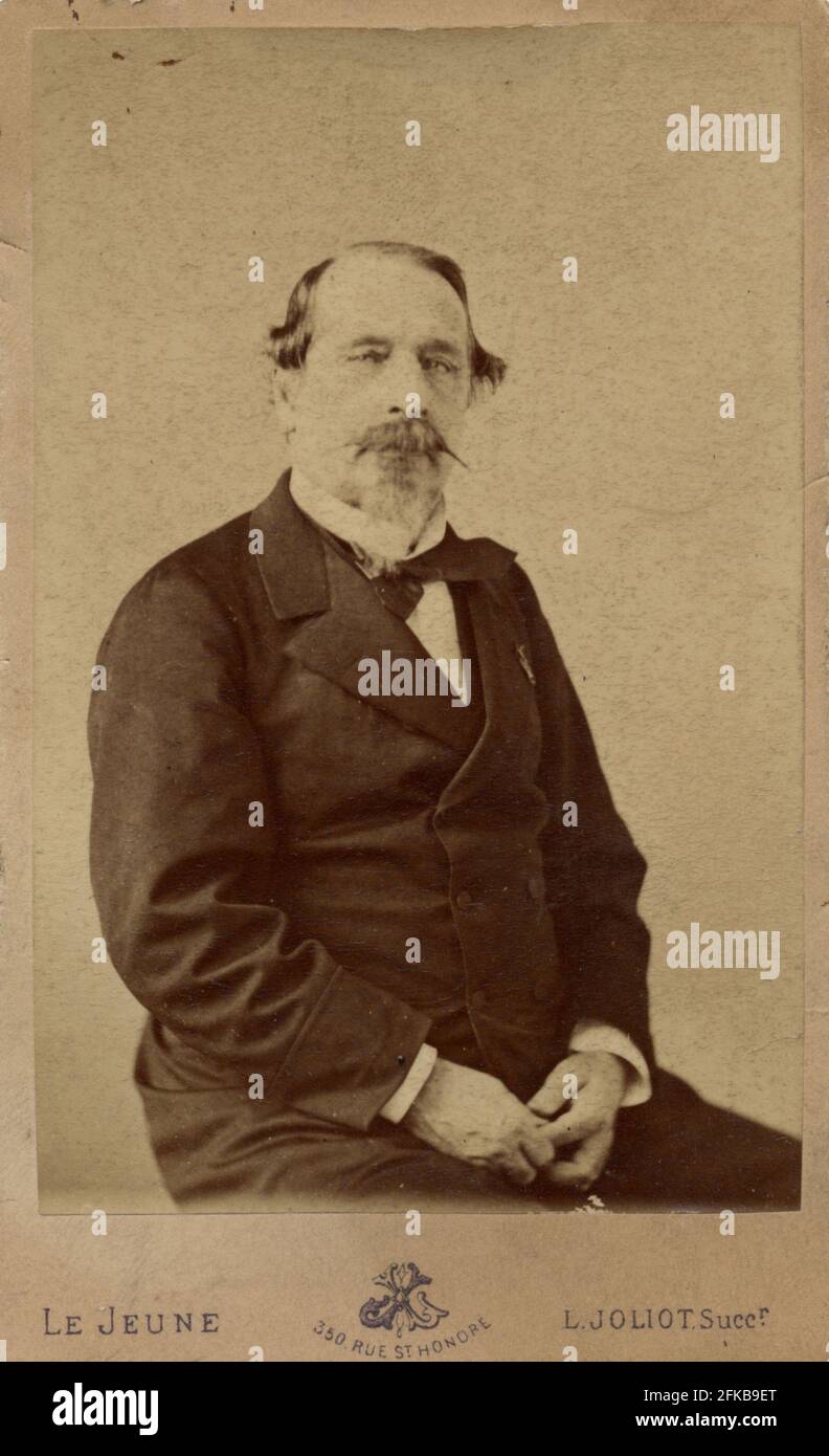 Charles-Louis-Napoléon Bonaparte (Napoléon III) (1808-1873). Président de la République de 1848 à 1851 et empereur de 1851 à 1870. Photographie de Levitsky. Paris, Fondation Napoléon Banque D'Images