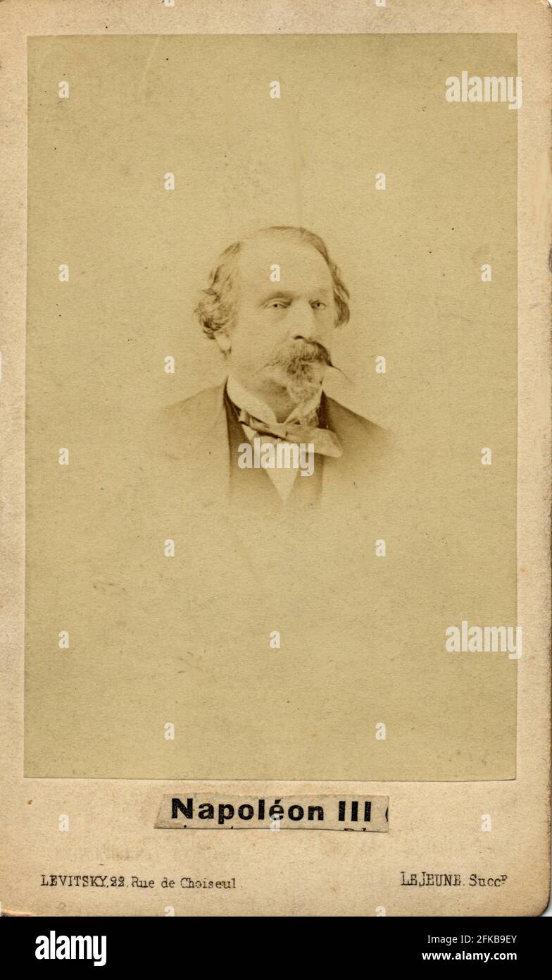 Charles-Louis-Napoléon Bonaparte (Napoléon III) (1808-1873). Président de la République de 1848 à 1851 et empereur de 1851 à 1870. Photographie de Levitsky. Paris, Fondation Napoléon Banque D'Images