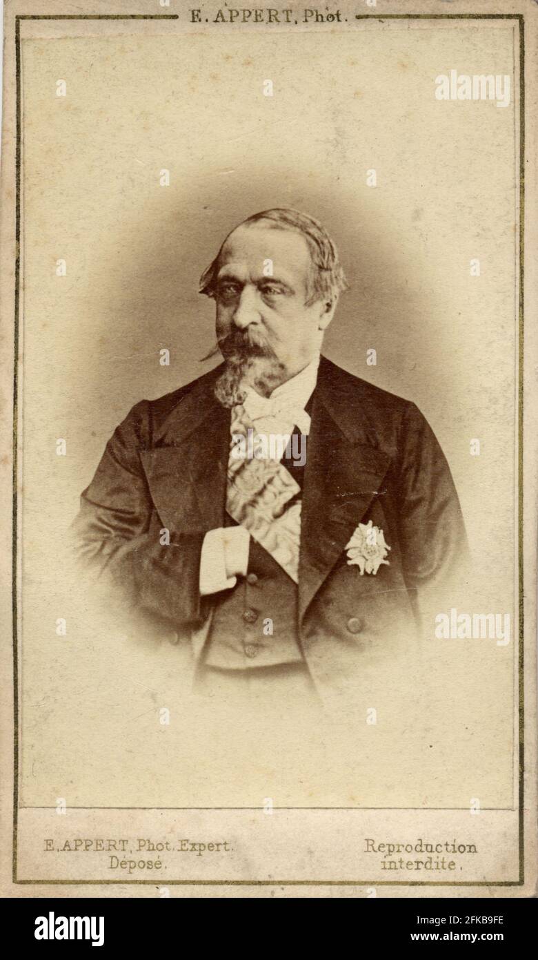 Charles-Louis-Napoléon Bonaparte (Napoléon III) (1808-1873). Président de la République de 1848 à 1851 et empereur de 1851 à 1870. Photographie de E. Appert. Paris, Fondation Napoléon Banque D'Images