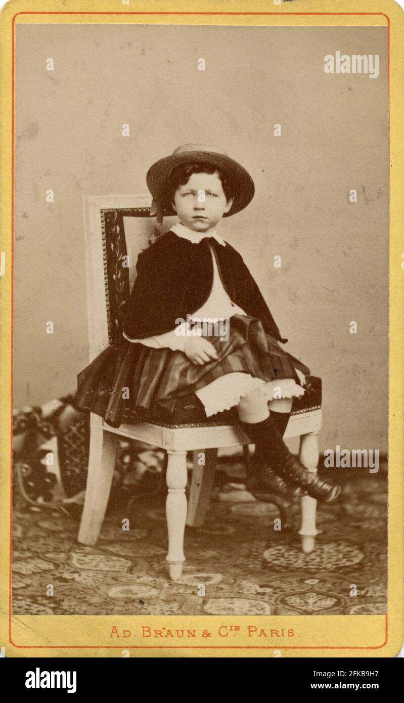 Louis Napoléon Eugène Jean Joseph Bonaparte (1856-1879). Fils de Napoléon III et d'Eugénie de Montijo, comtesse de Teba (impératrice const. Des Français). Photographie par annonce. Braun. Paris, Fondation Napoléon Banque D'Images