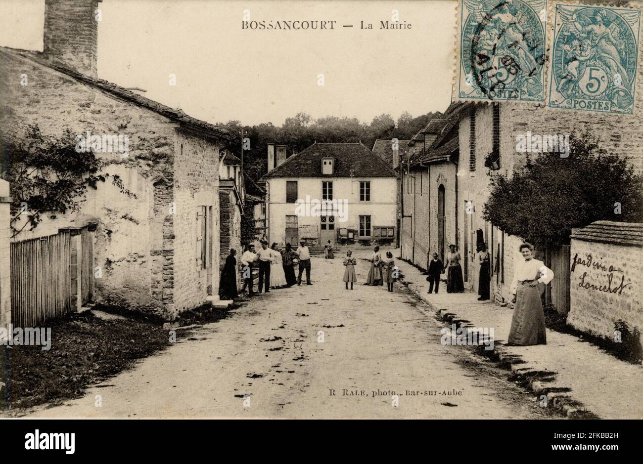 BOSSANCOURT. Département français : 10 - carte postale Aube fin du XIXe siècle - début du XXe siècle Banque D'Images