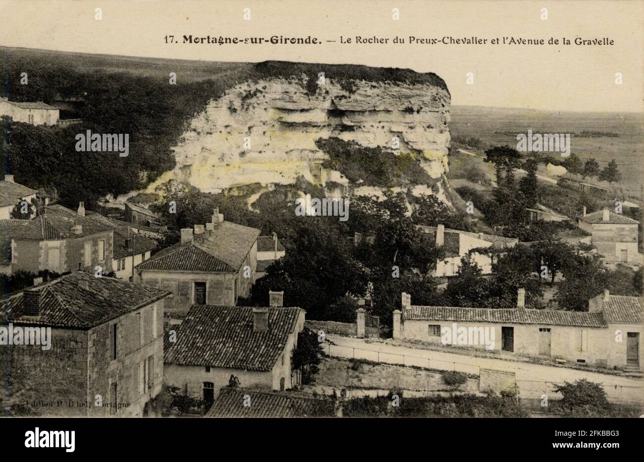 MORTAGNE-SUR-GIRONDE. Département français : 17 - Charente-Maritime carte postale fin du XIXe siècle - début du XXe siècle Banque D'Images