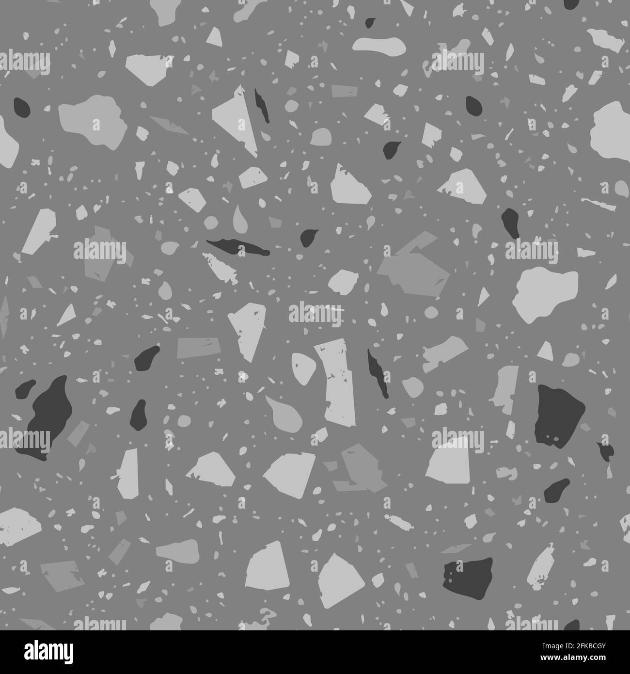 Motif sans couture en terrazzo. Texture de sol classique noir et blanc. Arrière-plan audacieux en pierres naturelles, granit, quartz, marbre et béton. Mi Illustration de Vecteur