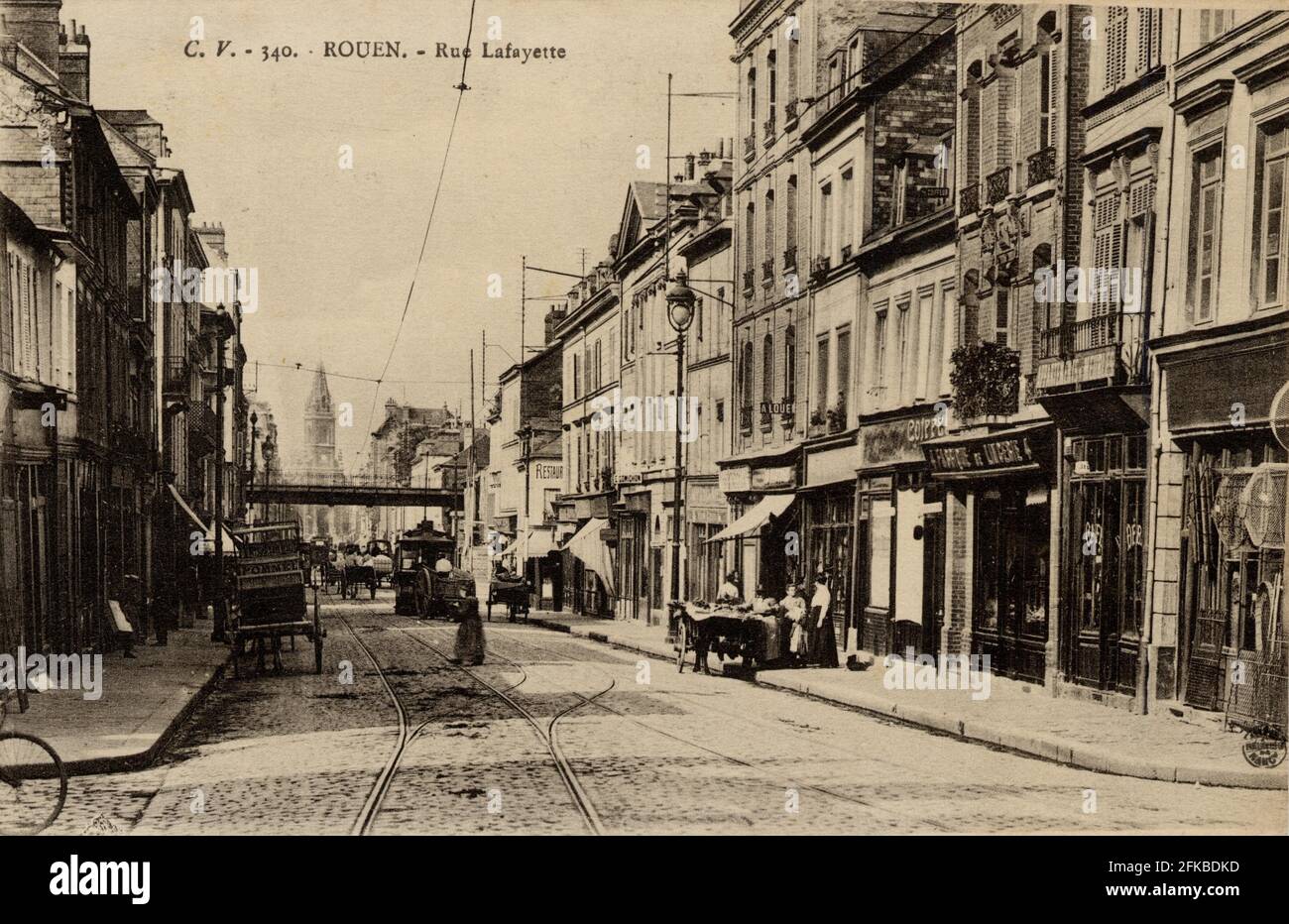 LA RUE LAFAYETTE A ROUEN 76-SEINE-MARITIME région: Normandie (anciennement haute-Normandie) carte postale du début du XXe siècle Banque D'Images