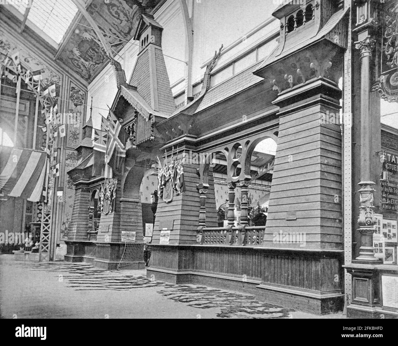 Exposition universelle, Paris,1889 : porte monumentale de l'exposition de Norvège. Banque D'Images Exposition universelle, Paris,1889 : porte monumentale de l'exposition de Norvège. Banque D'Images