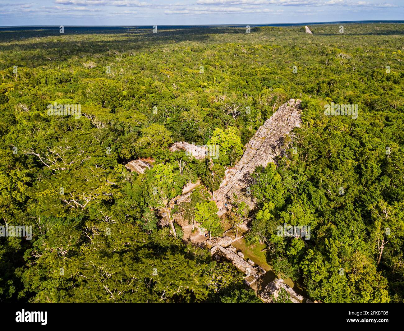 Antenne du site archéologique Maya de Coba, Quintana Roo, Mexique, Amérique du Nord Banque D'Images