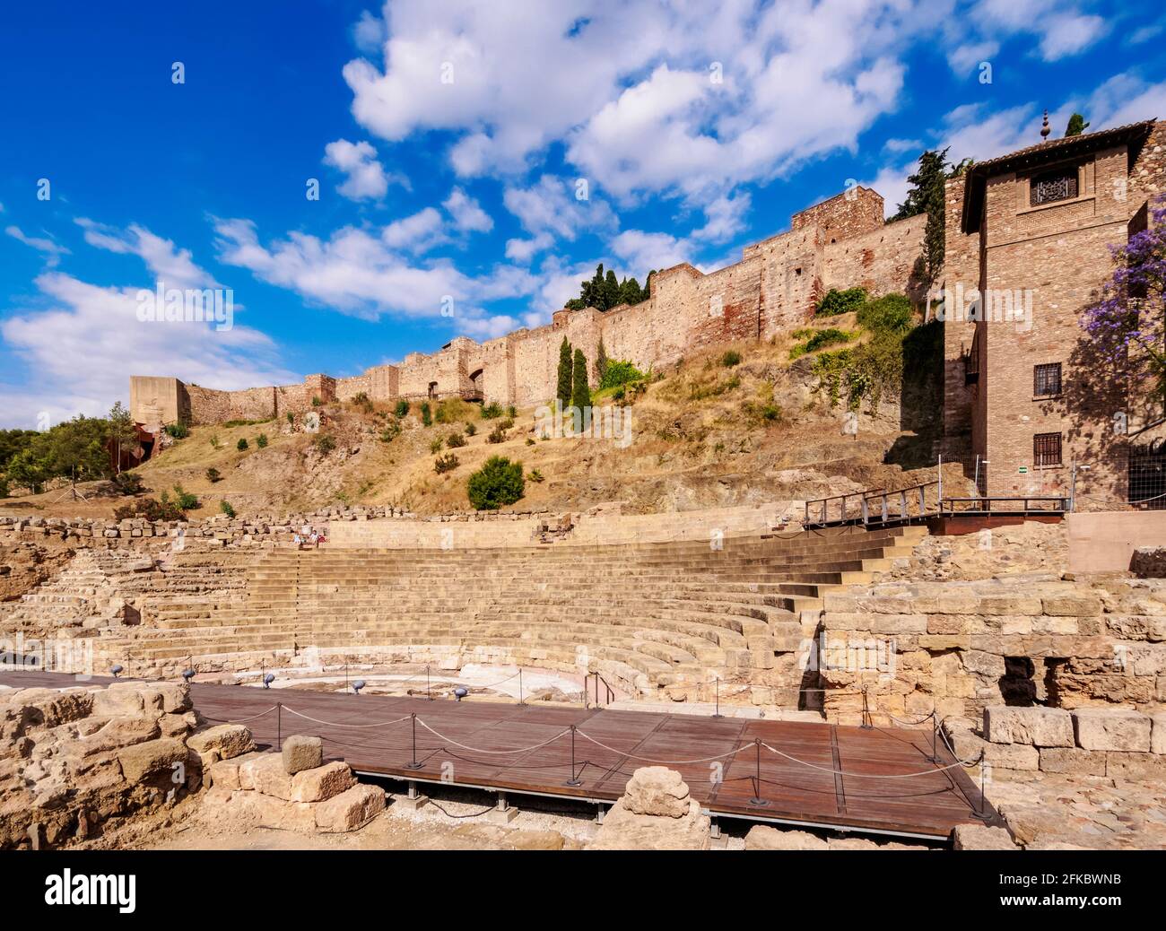 Théâtre romain et l'Alcazaba, Malaga, Andalousie, Espagne, Europe Banque D'Images