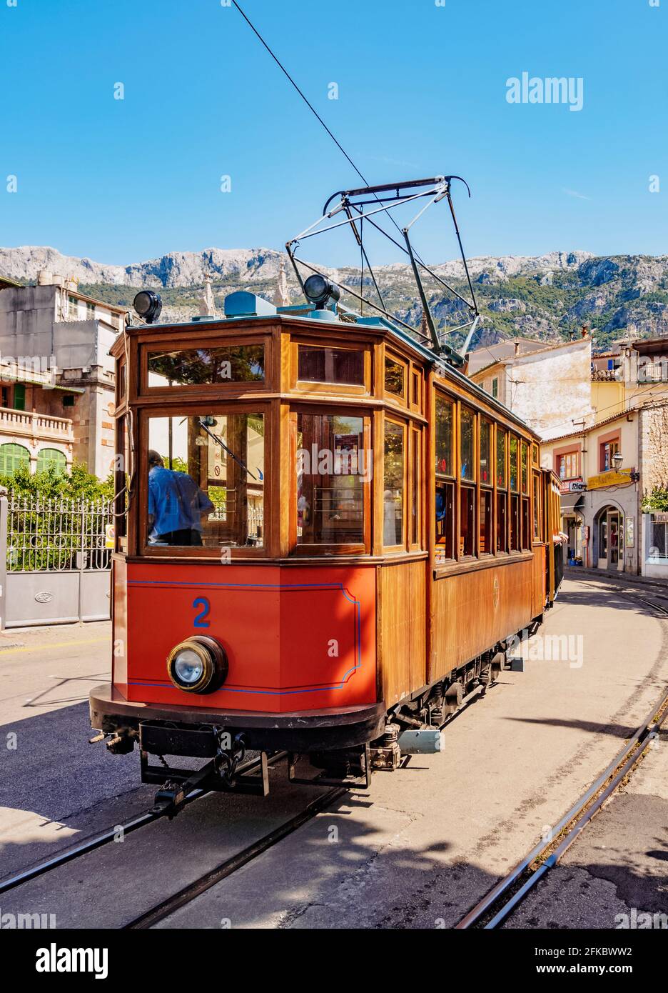 Vieux tram à Soller, Majorque, Iles Baléares, Espagne, Méditerranée, Europe Banque D'Images