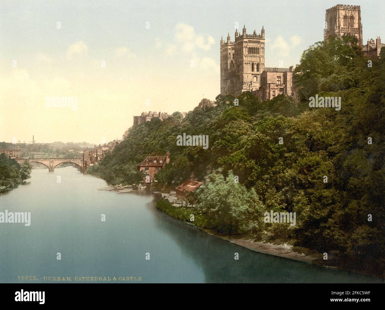 Cathédrale de Durham et rivière Wear vers 1890-1900 Banque D'Images