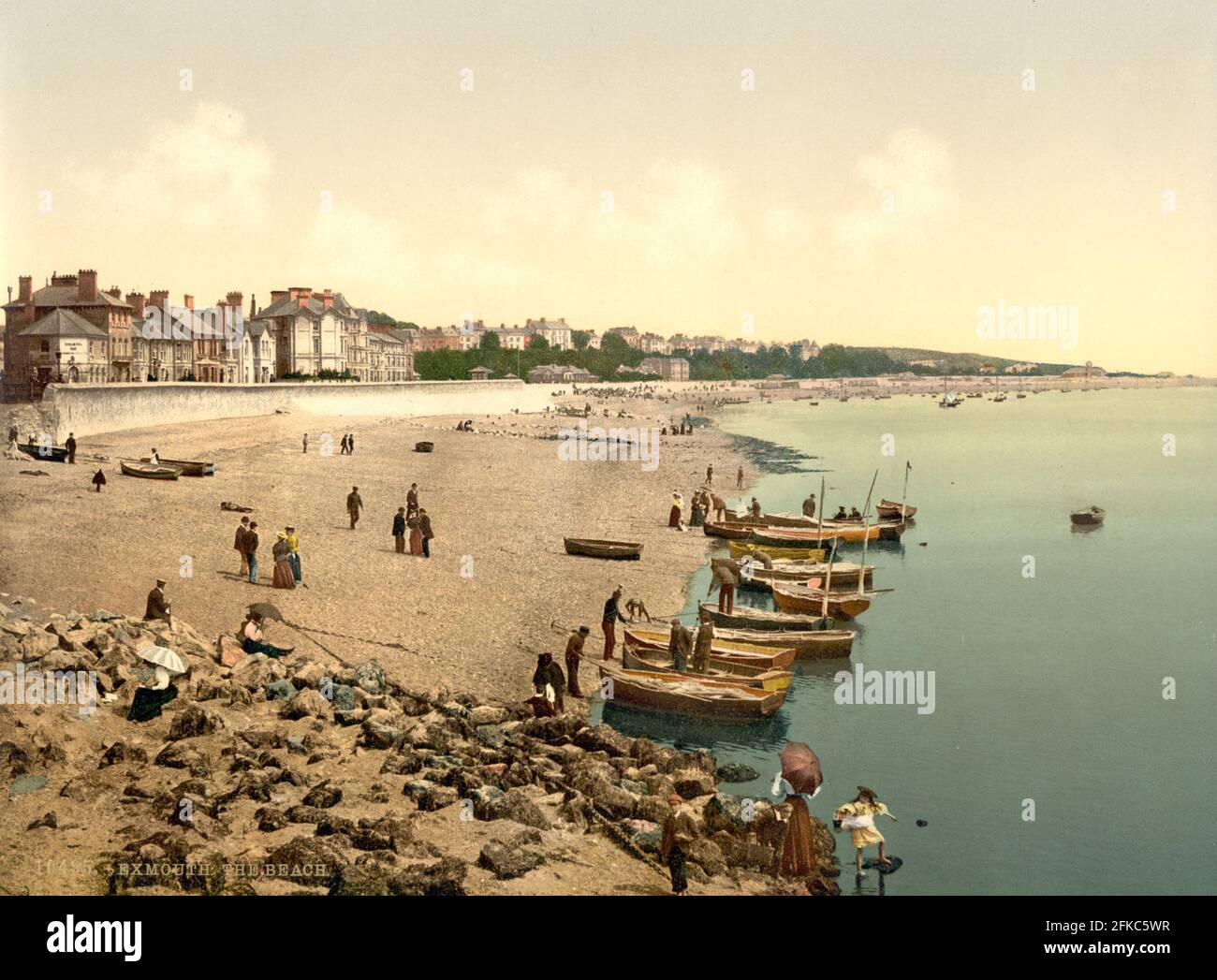 Exmouth Beach, Devon vers 1890-1900 Banque D'Images