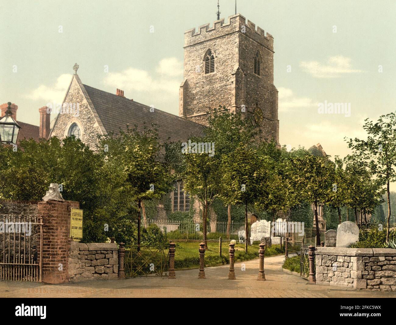 Église Sainte-Marie, Folkestone, Kent vers 1890-1900 Banque D'Images