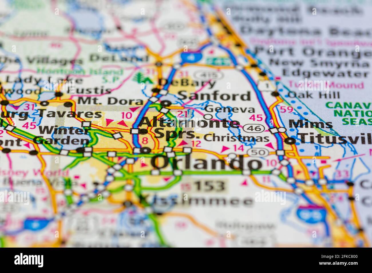 Altamonte Springs Florida USA montré sur une carte de géographie ou