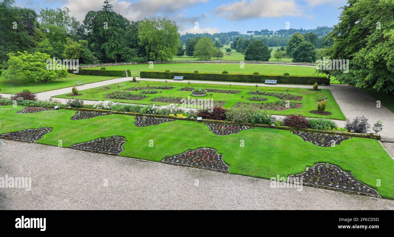 Jardins ornés au parc Weston, Weston-sous-Lizard, près de Shifnal, Staffordshire, Angleterre, ROYAUME-UNI. Banque D'Images