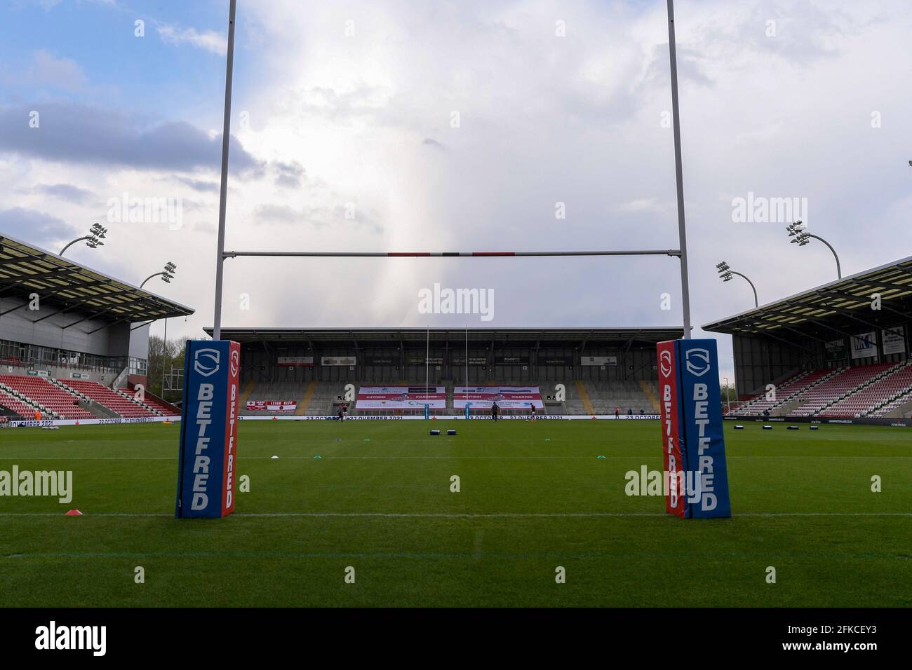 Vue générale sur le stade Leigh Sports Village, stade des Leigh Centurions Banque D'Images