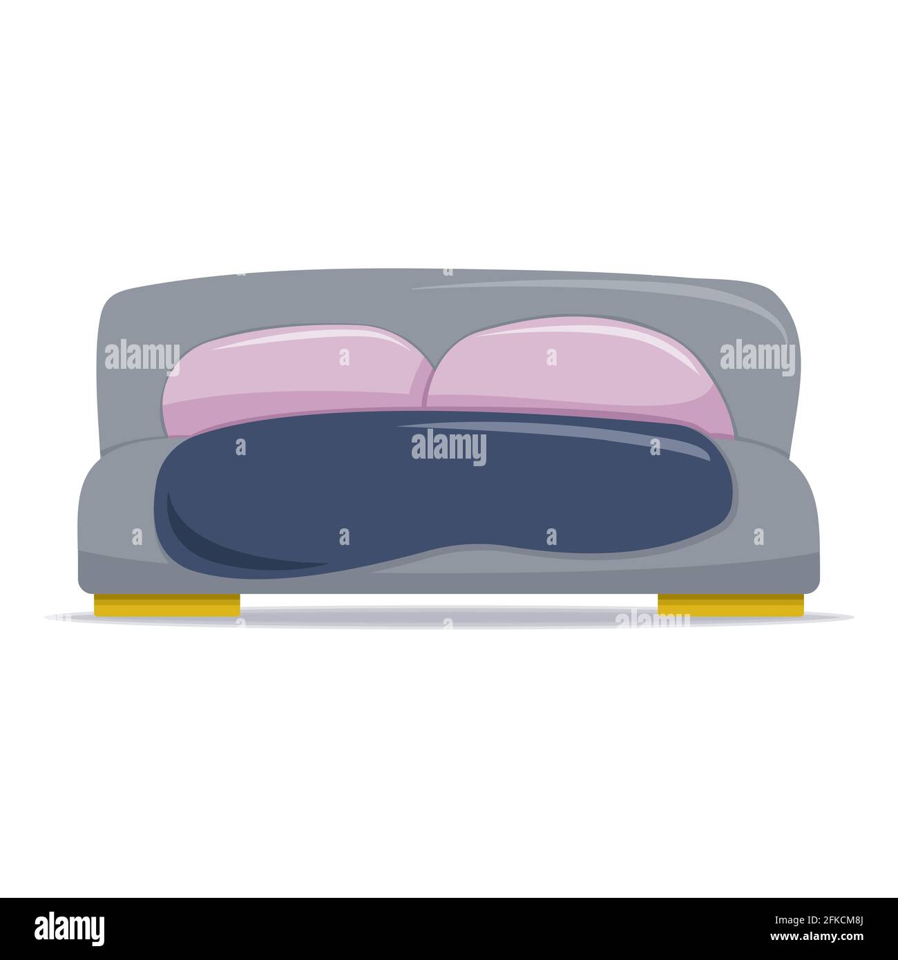 Lit avec oreillers et matelas vecteur d'illlustration isolé sur blanc arrière-plan Illustration de Vecteur