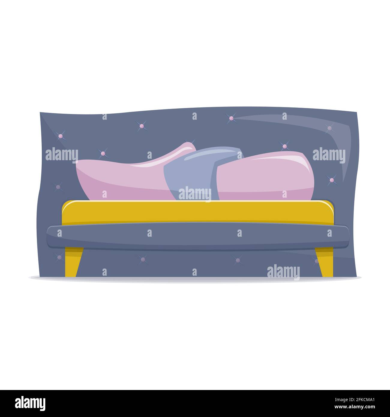 Lit avec oreillers et matelas vecteur d'illlustration isolé sur blanc arrière-plan Illustration de Vecteur