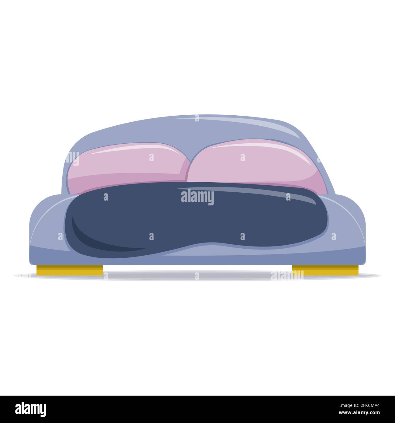 Lit avec oreillers et matelas vecteur d'illlustration isolé sur blanc arrière-plan Illustration de Vecteur