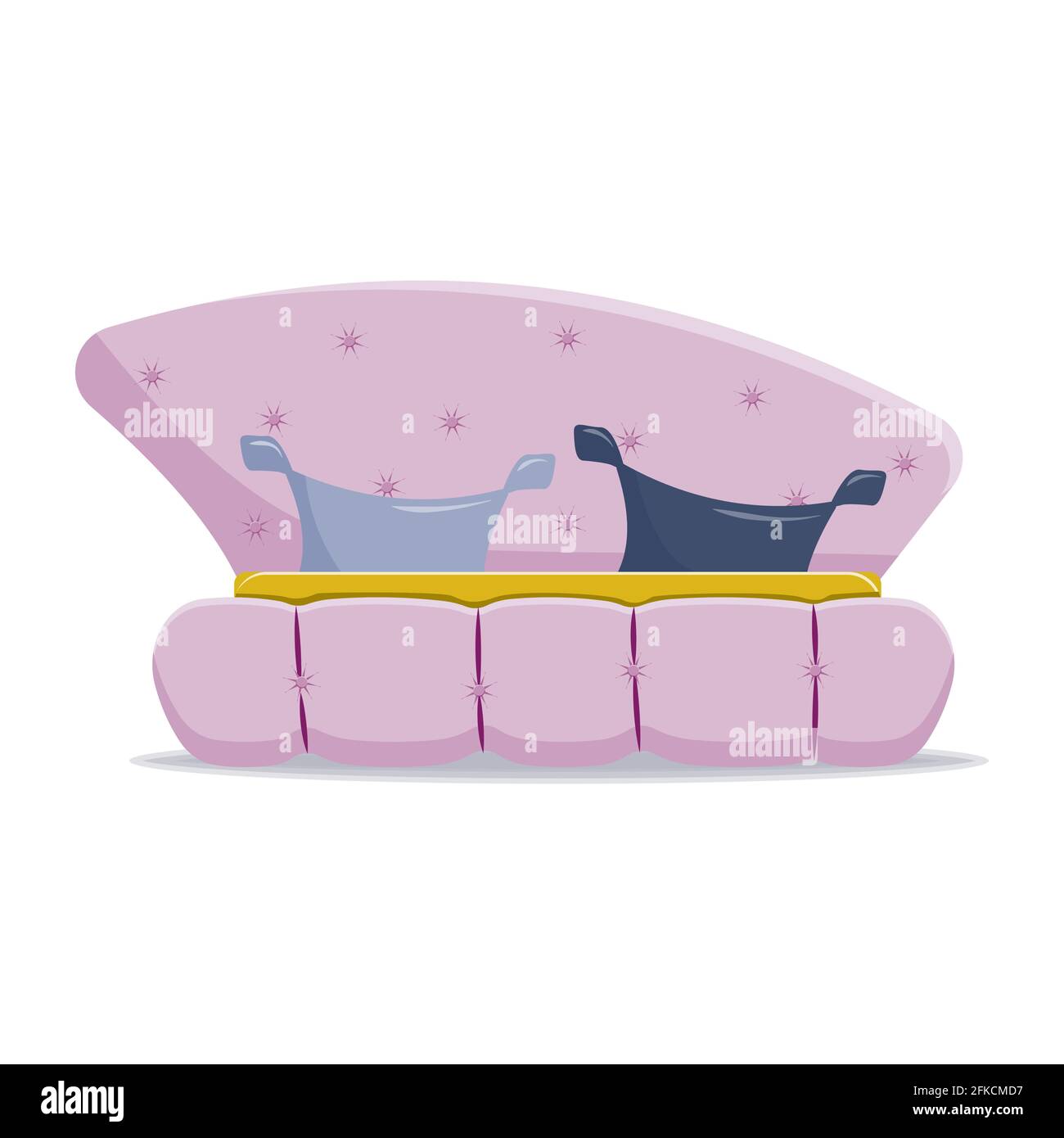 Lit avec oreillers et matelas vecteur d'illlustration isolé sur blanc arrière-plan Illustration de Vecteur