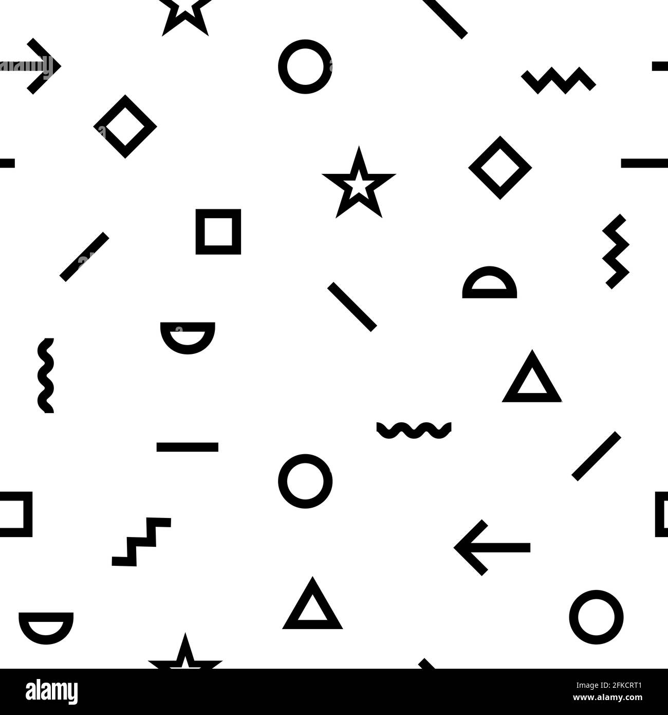 Motif géométrique vectoriel avec formes hipster. Ligne, carré, triangle, forme de cercle . Modèle de motif sans couture rétro pour votre conception Illustration de Vecteur