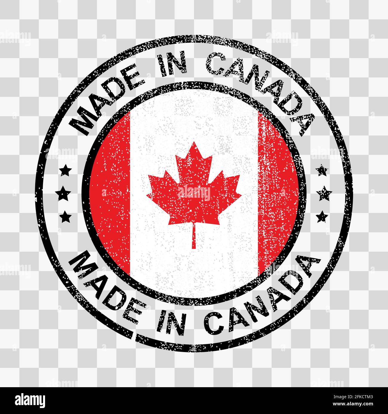 Fabriqué en timbre du Canada dans le style grunge isolé icône en forme d'affligé Modèle pour votre conception Illustration de Vecteur