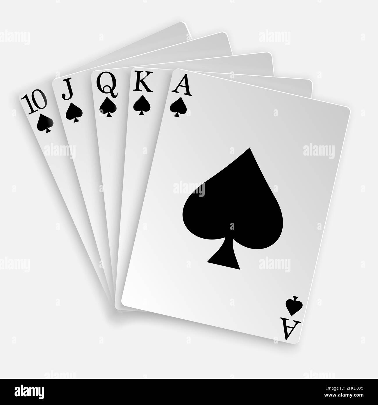 3d royal droit flush cartes à jouer poker main modèle pour votre conception Illustration de Vecteur