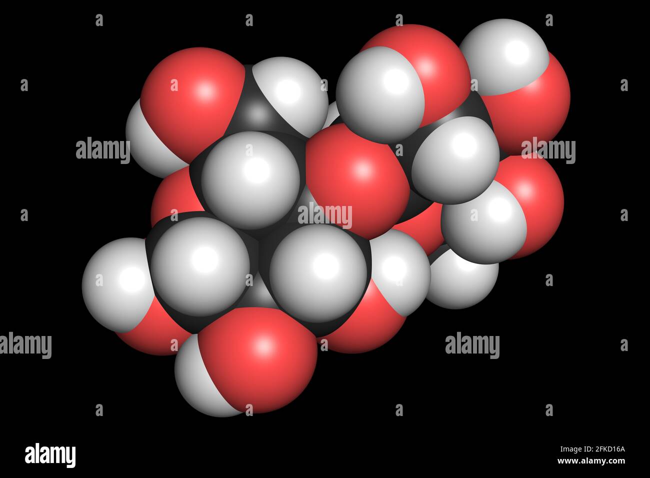Lactose lait sucre disaccharide molécule 3D rend la structure chimique Banque D'Images