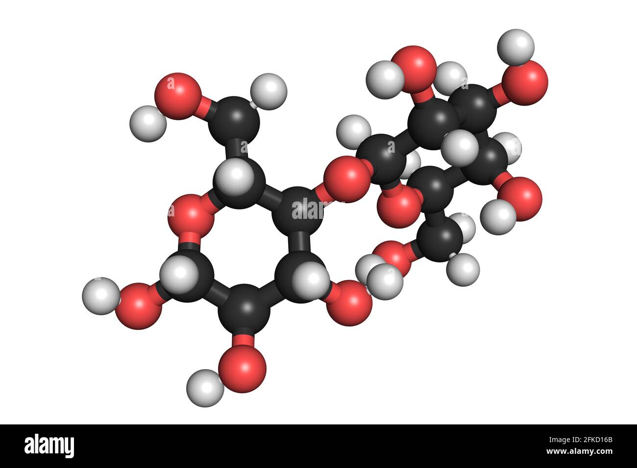 Lactose lait sucre disaccharide molécule 3D rend la structure chimique Banque D'Images