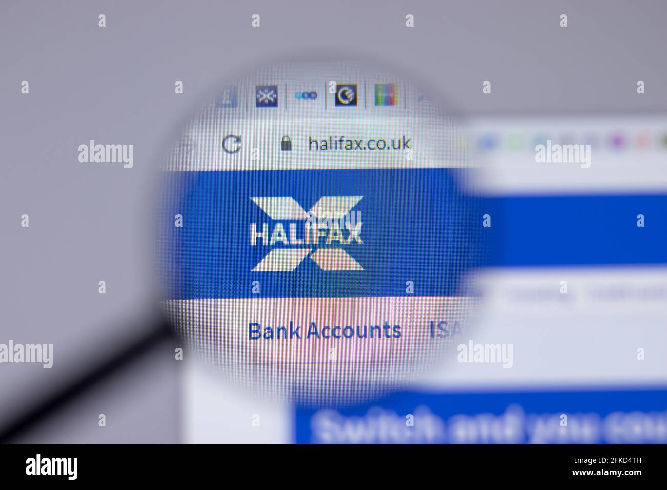 New York, États-Unis - 26 avril 2021 : gros plan du logo de la compagnie Halifax sur la page du site Web, éditorial Banque D'Images