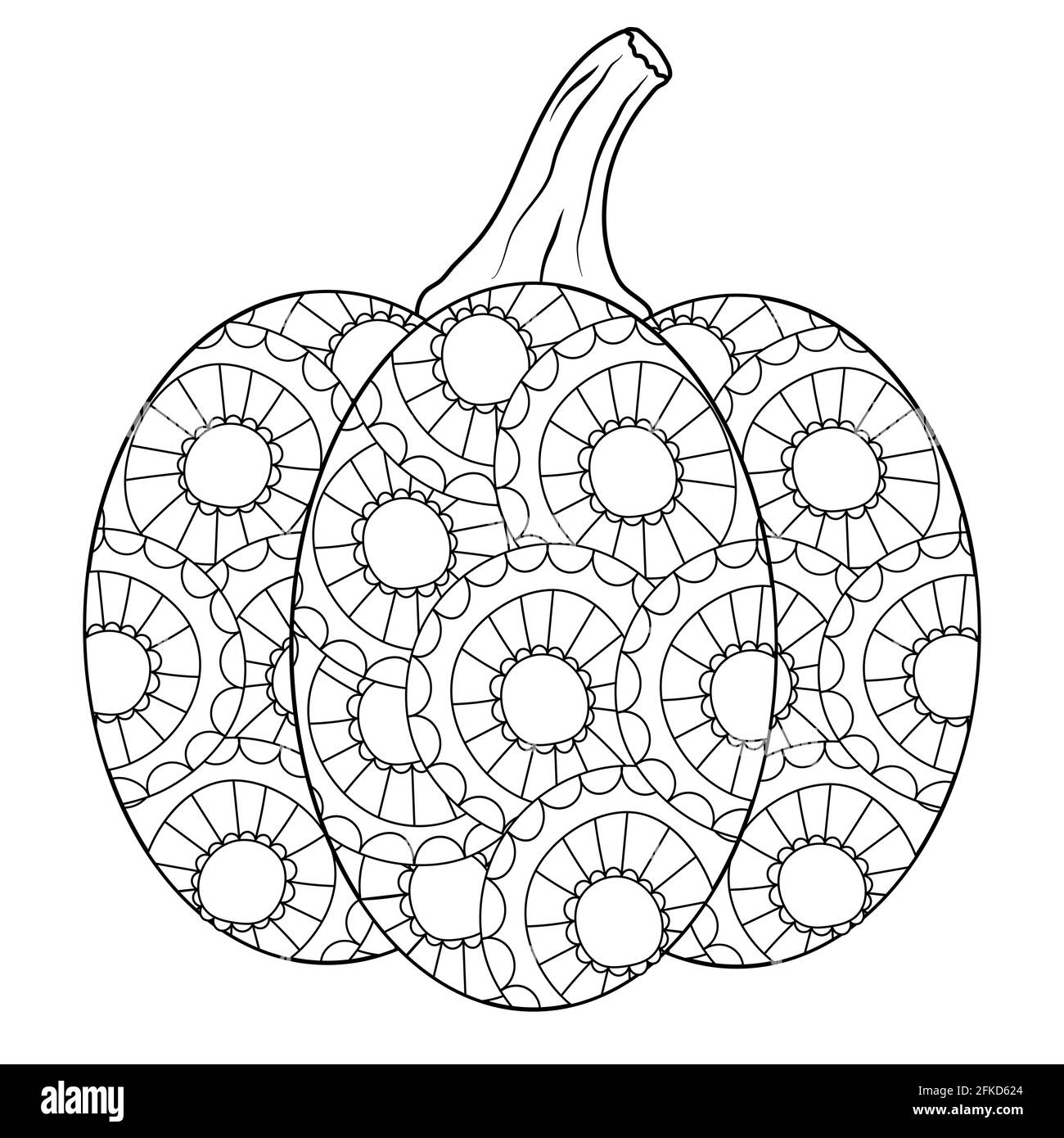 Page de livre de coloriage de citrouille d'automne à motif de caniche Illustration de Vecteur