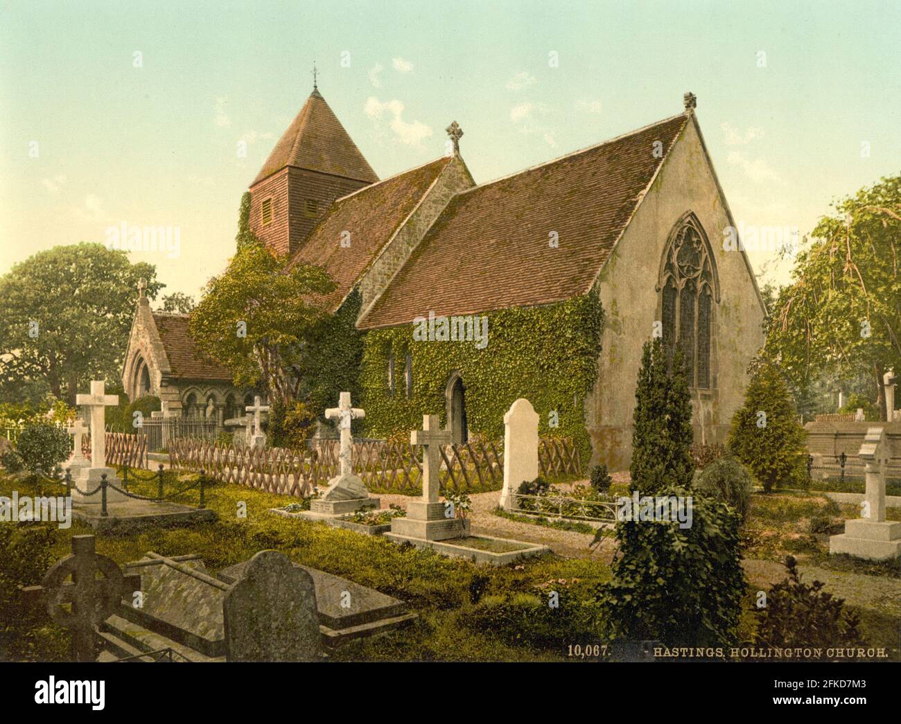 L'église dans le Bois, Hollington, Hastings, Sussex vers 1890-1900 Banque D'Images