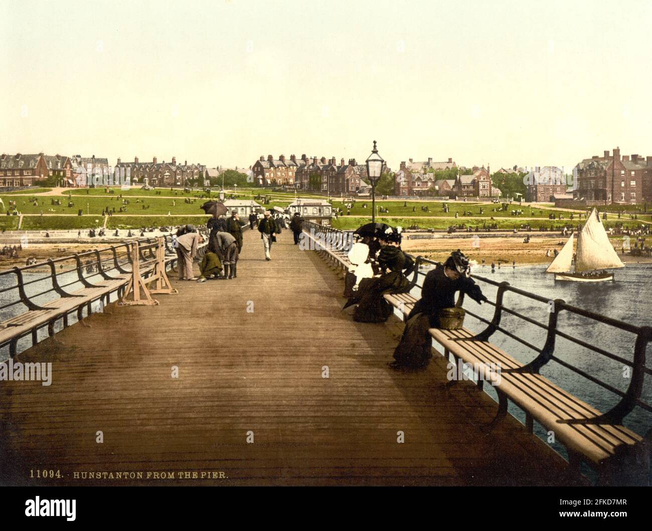 Hunstanton Pier, Norfolk vers 1890-1900 Banque D'Images