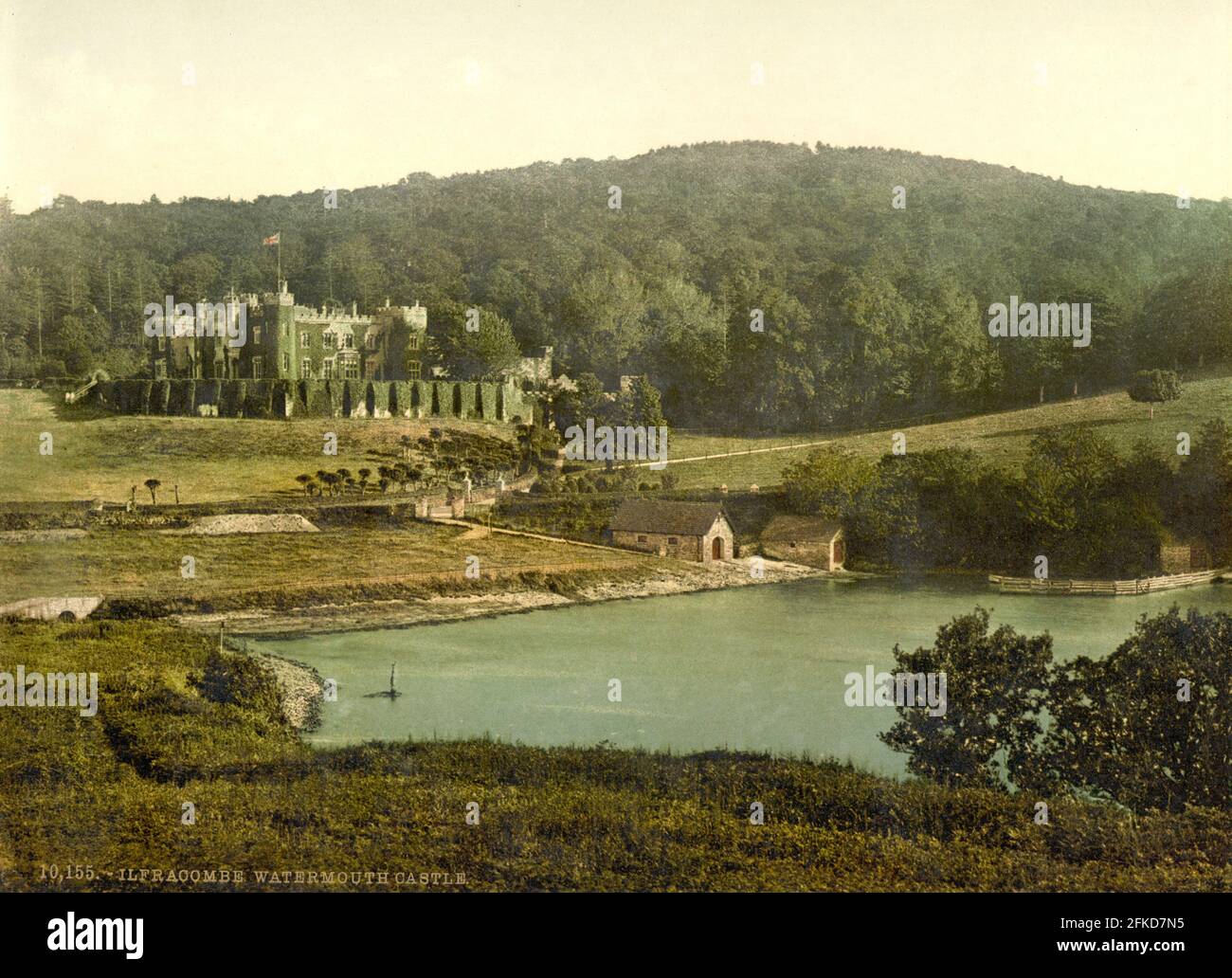 Château de Watermouth, Ilfracombe, Devon vers 1890-1900 Banque D'Images
