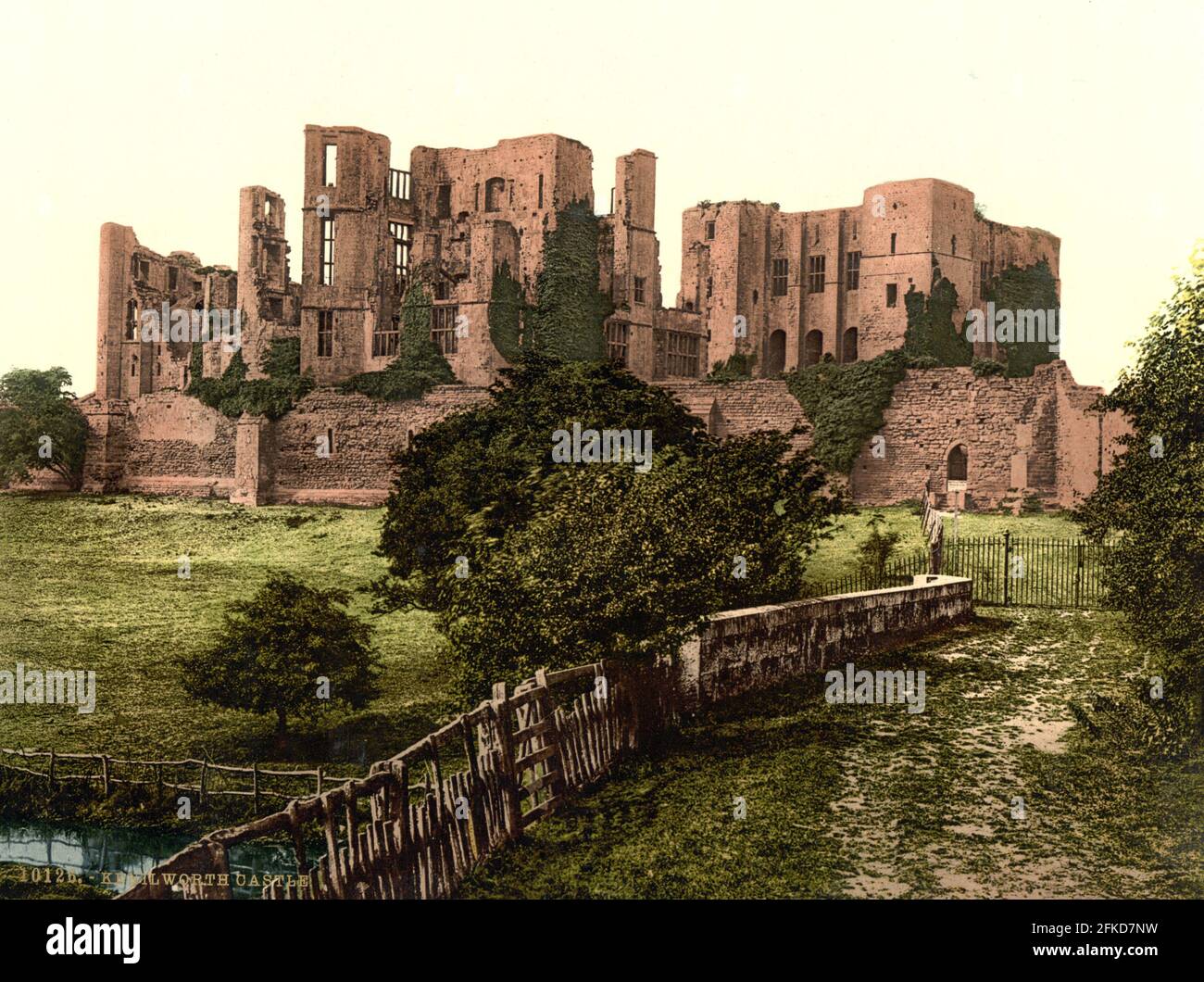 Château de Kenilworth dans le Warwickshire vers 1890-1900 Banque D'Images