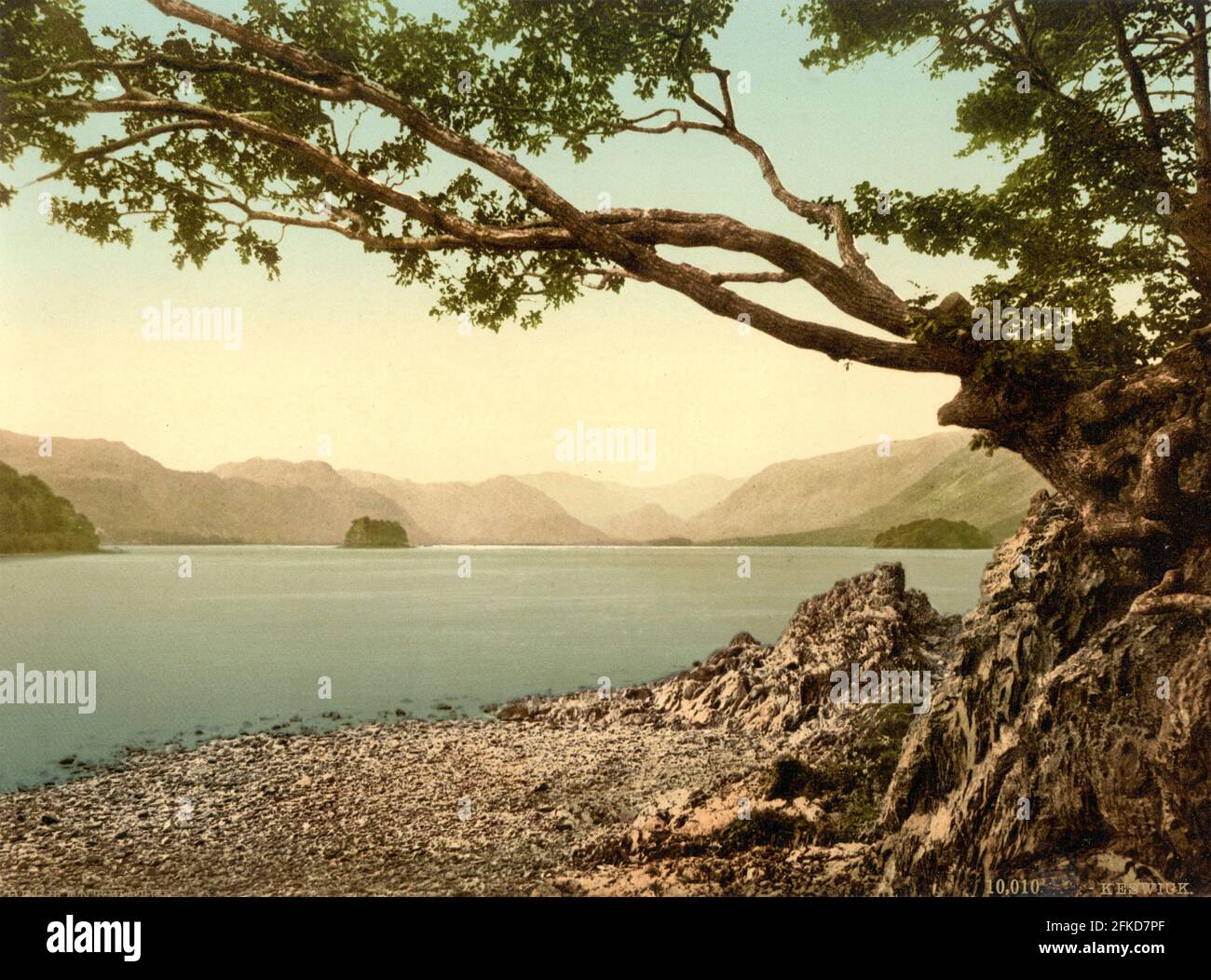 Derwent Water dans le Lake District, Cumbria vers 1890-1900 Banque D'Images