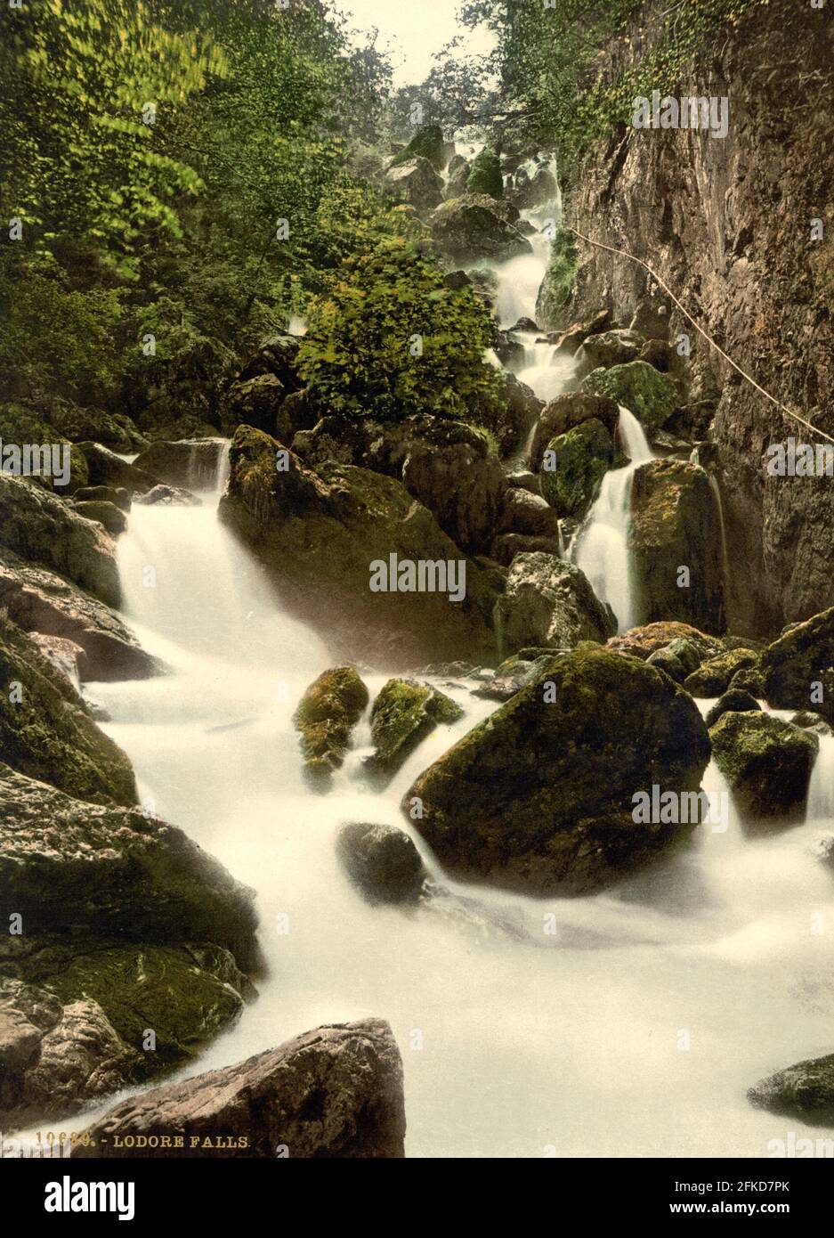Chutes Lodore dans le Lake District, Cumbria vers 1890-1900 Banque D'Images