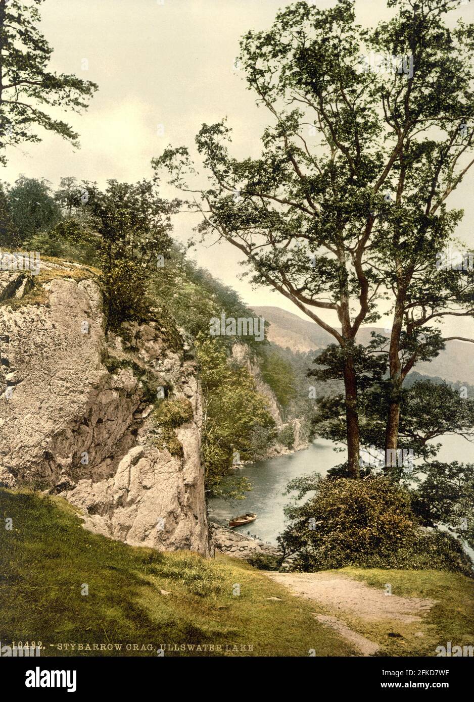 Stybarrow Crag sur Ullswater dans le Lake District, Cumbria vers 1890-1900 Banque D'Images