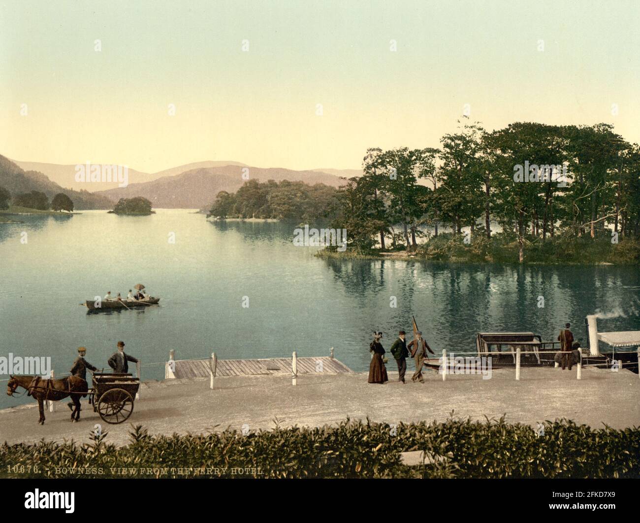 Bowness de l'hôtel Ferry dans le Lake District, Cumbria vers 1890-1900 Banque D'Images