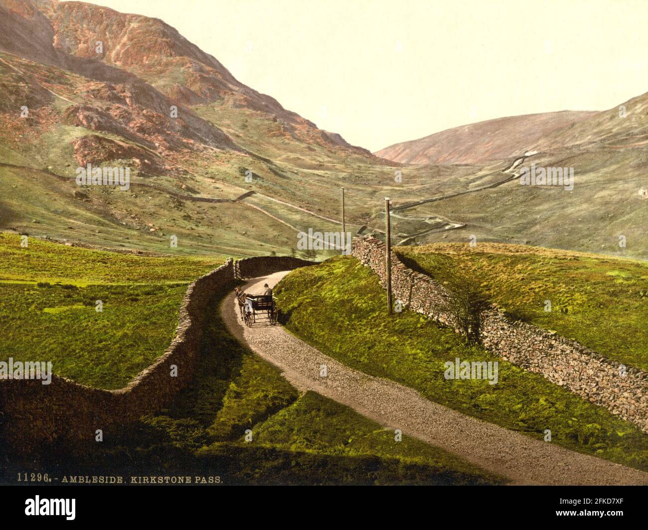 Le col Kirkstone, au-dessus d'Ambleside, dans le Lake District, Cumbria vers 1890-1900 Banque D'Images
