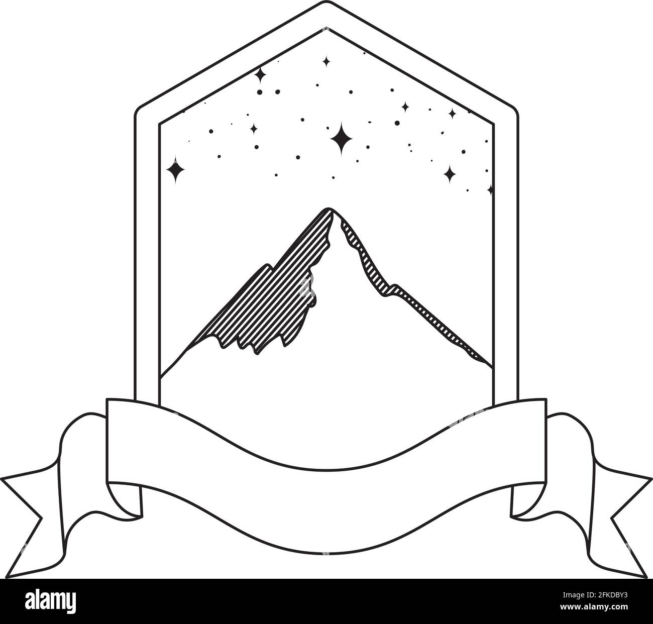 belle emblème de montagne Illustration de Vecteur