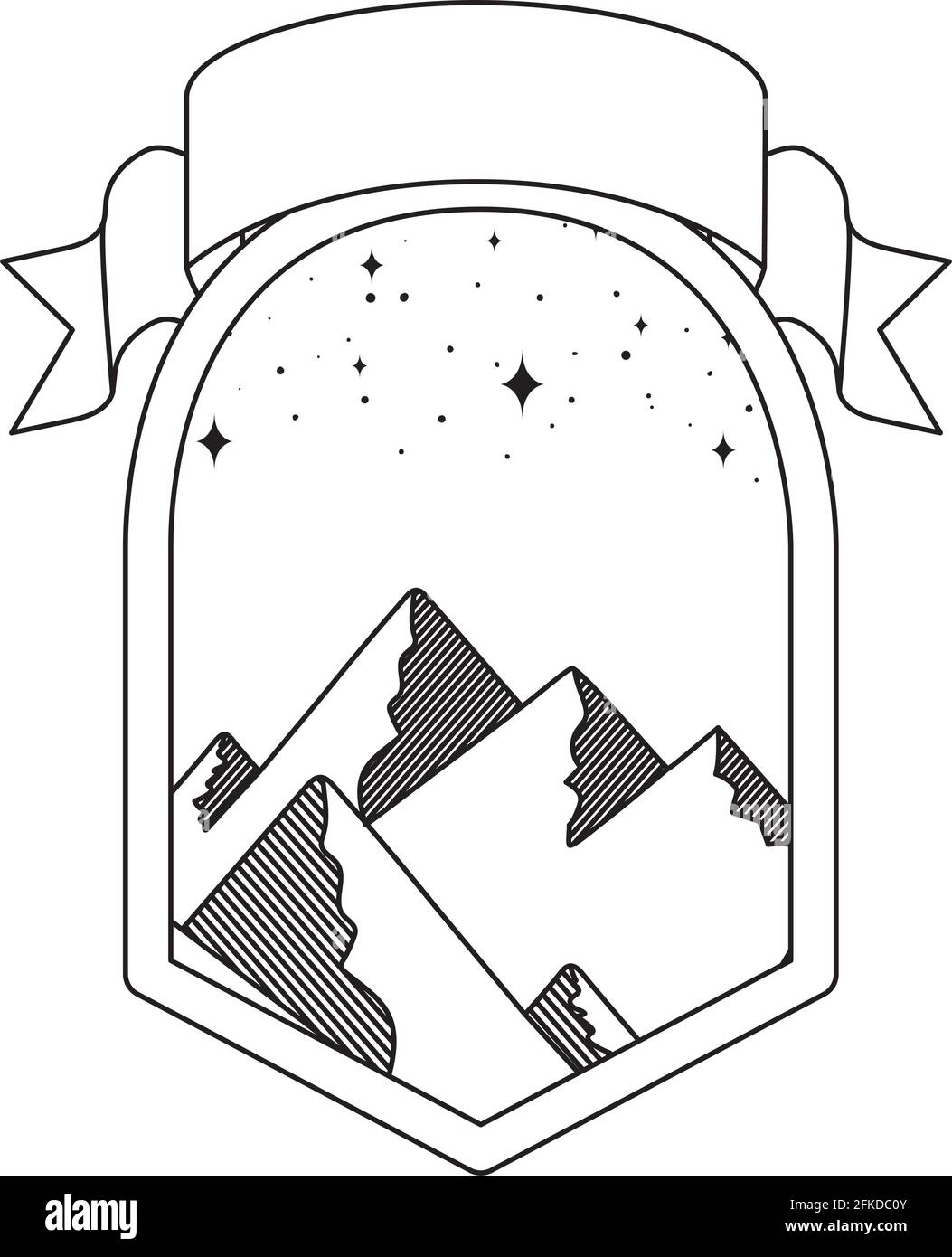 joli badge montagnes Illustration de Vecteur