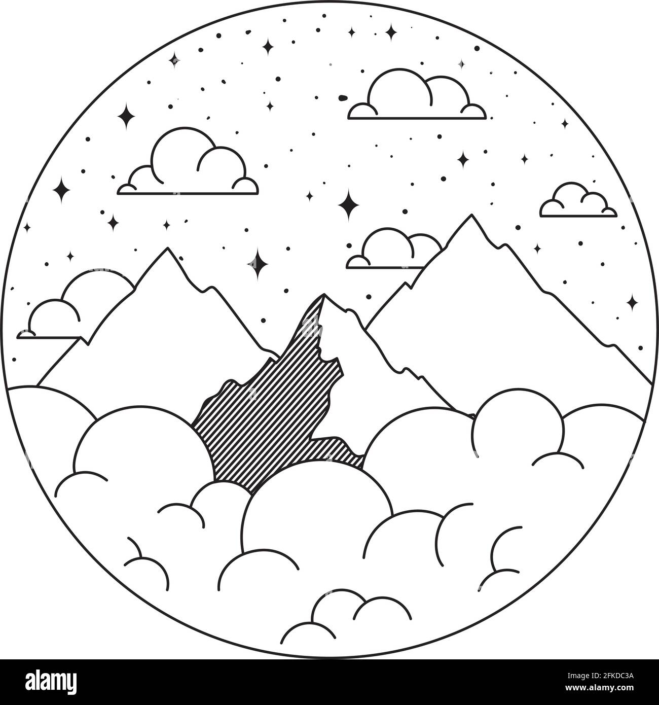 beau paysage insignia Illustration de Vecteur
