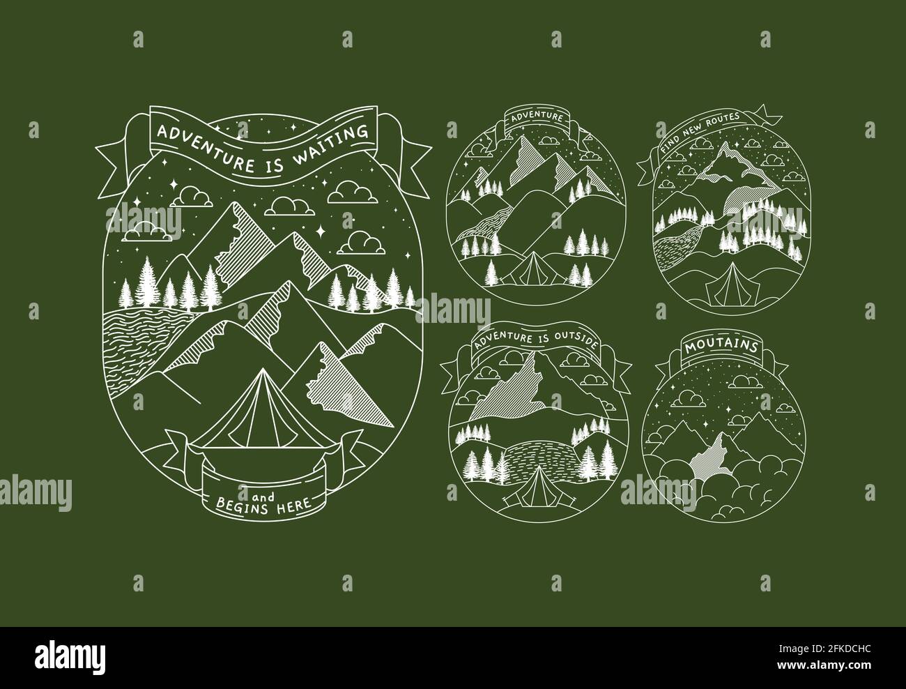 ensemble de badges de voyage Illustration de Vecteur